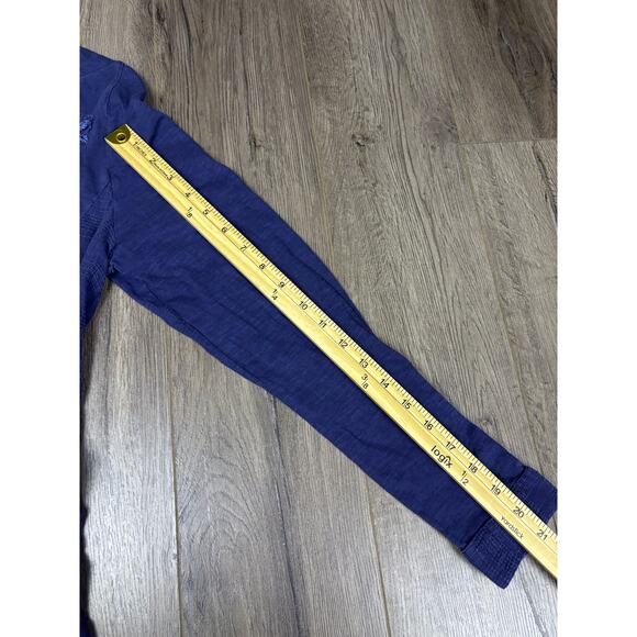 Soft Surroundings Embroidered Navy Tunic Top M Button Front Long Sleeve Boho - Picture 6 of 8